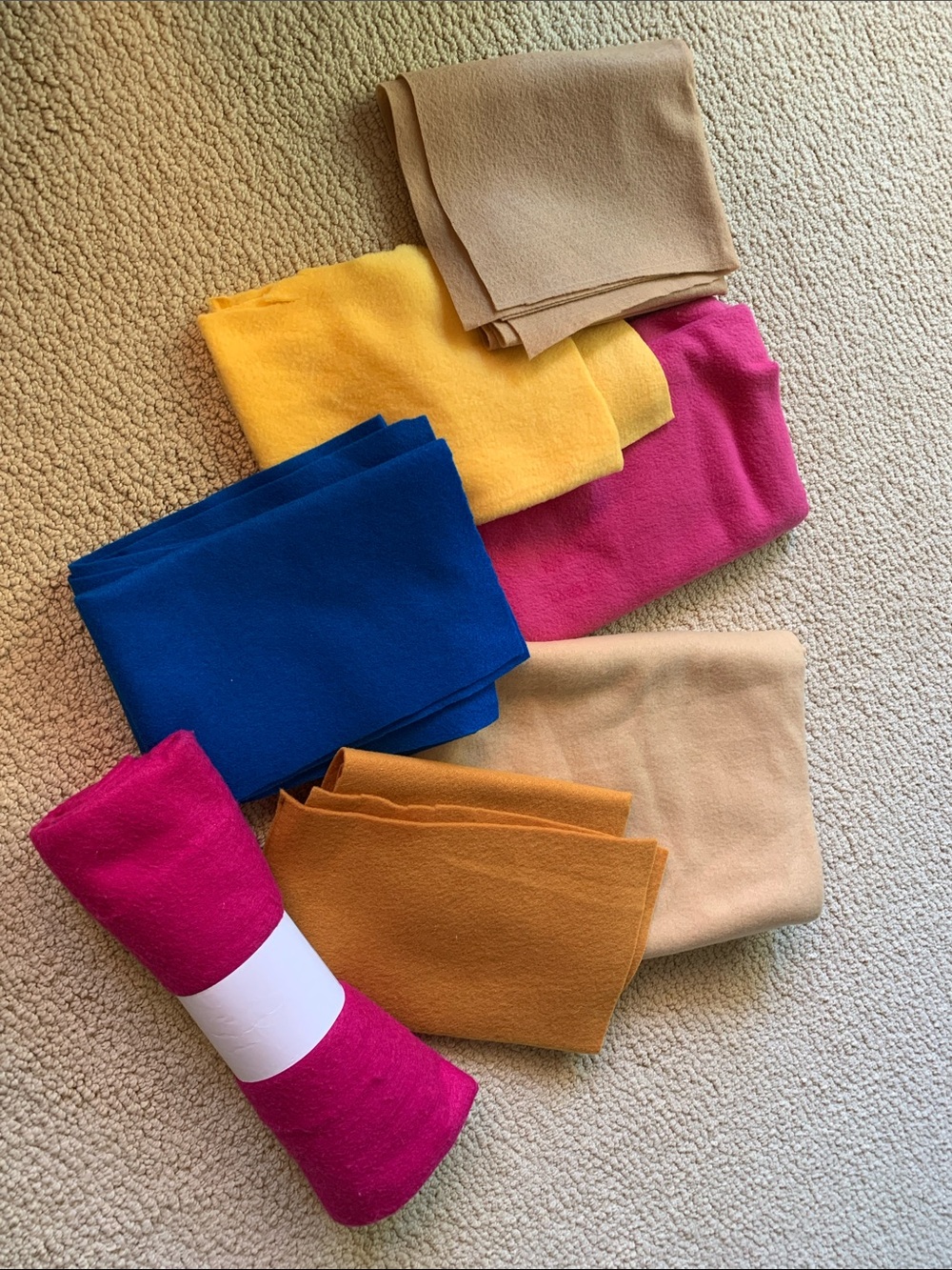 Selection of felt and plush fabric